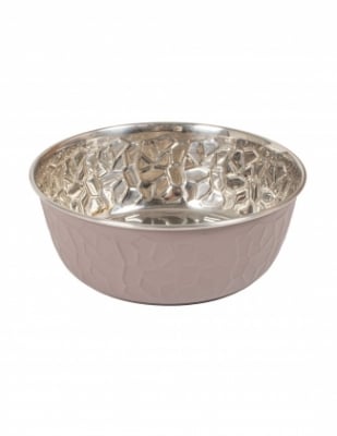 FC C-INX209-L Релефна купа от неръждаема стомана за домашни любимци, 1800 мл - цвят, сиво-бежов