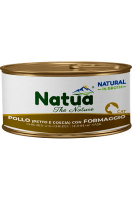 Natua 0453 котка Пиле и сирене в бульон 85 гр