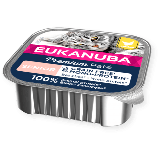 EUKANUBA Grain Free - Пълноценна храна за възрастни котки - пауч с пиле, 12 x 85 г