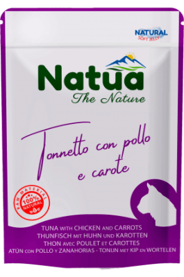 Natua 0618 пауч котка Риба тон, пиле и моркови в желе 70 гр