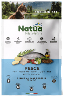 Natua суха храна кастрирани котки риба 1.5кг