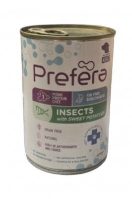 PREFERA куче консерва адълт насекоми и сладки картофи 0.4