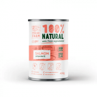 ФРЕШ ФАРМ куче консерва фин пастет Сьомга 0.800