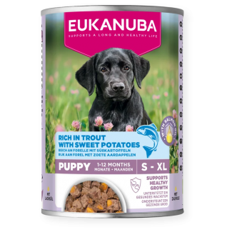 EUK DOG CAN LC PUP TRUT&SWPT 400g