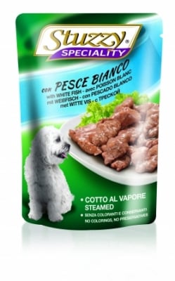 Пълноценна храна за израснали кучета от всички породи - пауч с бяла риба, 100 гр.