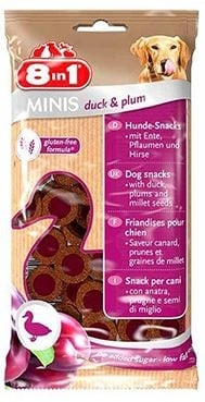 "Minis Duck & Plum" – Лакомство за кучета с патешко месо и сливи