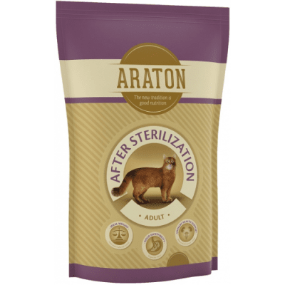 Araton Adult CAT after Sterilization - Пълноценна балансирана суха храна за пораснали котки от всички породи, след кастрация или наднормено тегло