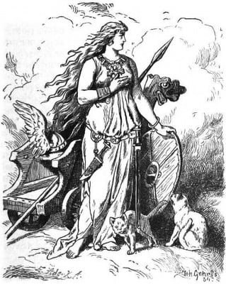 Богинята Фрея и нейните котки
