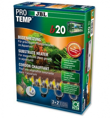 JBL ProTemp b20 - дънен нагревател, 2x2м кабел, 20W, за 80-100 см аквариум. Благоприятства образуването на корени и растеж на водните растения