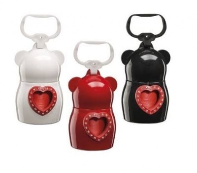 Dudù практичен държач за хигиенни торбички + 2 ролки хигиенни торбички, Heart Bags