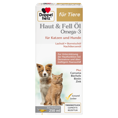 Допелхерц Омега-3 масло за кожа и козина за котки и кучета - богато на есенциални мастни киселини, 250 мл.