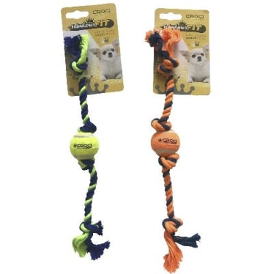 Играчка за кучета от дребни породи - топка с въже