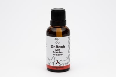 Капки с растителни екстракти на д-р Бах, №3, Агресия и конфликти - за кучета и котки, 30 мл 