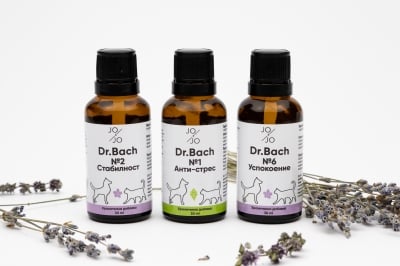 Комплект капки за кучета и котки с растителни екстракти на д-р Бах - за Успокоение, Стабилност и Анти-стрес