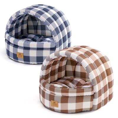 Къщичка на точки ИГЛУ от памучен плат, без плюш - за кучета и котки