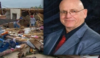 Куче бе намерено живо в прегръдките на загиналия си стопанин след унищожително торнадо