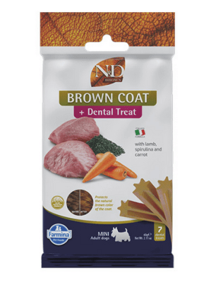 TREAT ND BROWN DOG LAMB POTATO CARROT SPIRULINA 60g ADULT MINI - лакомство