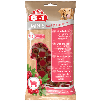"Minis Lamb & Cranberry"  - Лакомство за кучета с агнешко и червени боровинки