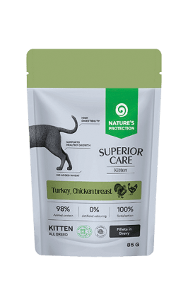 Nature's protection SC Grain Free Kitten – Пауч за подрастващи котенца с пуешко и пилешко филе в сос