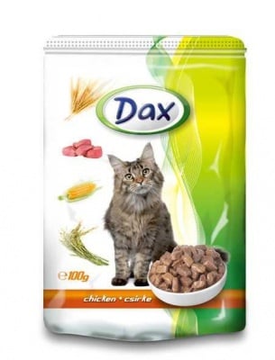 Пауч за котка Dax - с пилешко месо в сос, 100 гр.