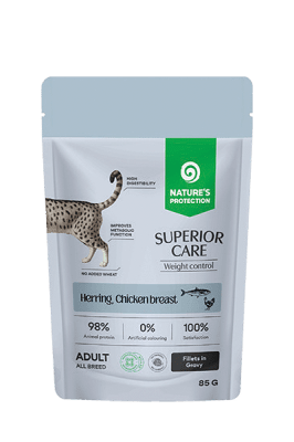 SC Grain Free Weight Control Adult Cats with Herring and Chicken Breast - Пауч за израснали котки - филета в сос с херинга и пилешки гърди 
