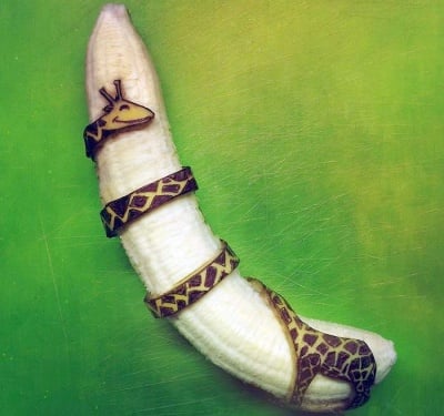 Произведения на изкуството от банани, изобразяващи животни