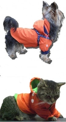 ТОПЛА И НЕПРОМУКАЕМА ДРЕХА ЗА КУЧЕТА И КОТКИ - АНОРАК (със сваляща се качулка) - есенно-зимен вариант