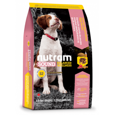 S2 Nutram Sound Balanced Wellness Natural Puppy - За подрастващи кученца от СРЕДНИ ПОРОДИ от 6 до 52 седмици, 13.6 кг.