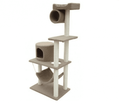 Драскало за коте с къщичка и хамак