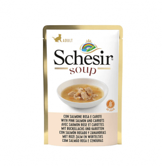 Пълноценна храна за възрастни котки - пауч със сьомга и моркови, 85 гр