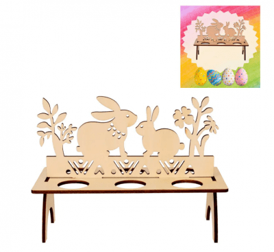 Поставка за 6 яйца - комплект за оцветяване /дърво/