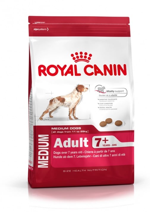 "Royal Canin Medium Adult 7+" - Пълноценна храна за кучета в напреднала възраст от средните породи