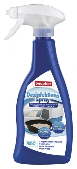 Спрей дизинфектант Beaphar Disinfectant Spray - отлично почистване на клетки, съдове, котешки тоалетни и др.