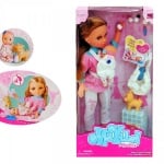 Кукла с бебче, кученце и аксесоари