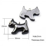 Висулка естествен камък ХЕМАТИТ немагнитен клас А куче 23x30x5 мм дупка 2 мм