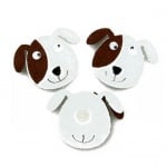 Куче филц с лепка 30x35 мм мърдащи очи 10 броя