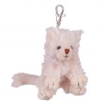 Плюшенa играчка - ключодържател - бяло коте