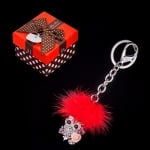 Ключодържател бухал роза