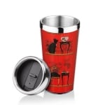 Термо чаша черна котка