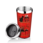 Термо чаша черна котка