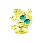 Златна фигура Жаба с компоненти Сваровски