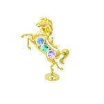 Фигурка кон с компоненти Swarovski, злато