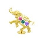 Златен Слон с компоненти Сваровски