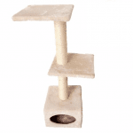 Драскало за коте с къщичка и две стойки 36см/36см/105см