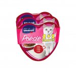 Консерва за котки Vitakraft Сърце Poesie - ПРОМОКОМПЛЕКТ 3 бр.: 2 бр. Говеждо с моркови + 1 бр. Пиле с градински зеленчуци, 3x0.85гр