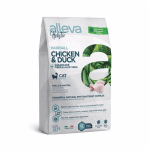 Пълноценна храна за възрастни котки против образуване на космени топки Alleva® Holistic Adult Cat, с Пилешко и Патешко + влакнини от Захарна тръстика и Алое вера, 1.50кг