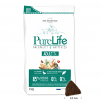 Храна за пораснали кучета от всички породи  над 7-годишна възраст Flatazor Pure Life, с патица и бяла раба, две разфасовки