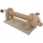 Драскало за котета с животинска глава, сизал и кадифе - 45 x 17 см