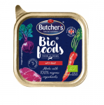 Био пастет за куче Butcher`s с 63% месно съдържание, без глутен 150гр - три вкуса