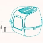 Закрита ъглова котешка тоалетна Ferplast MIKA, 57,5 x 51,5 x h 42 cm